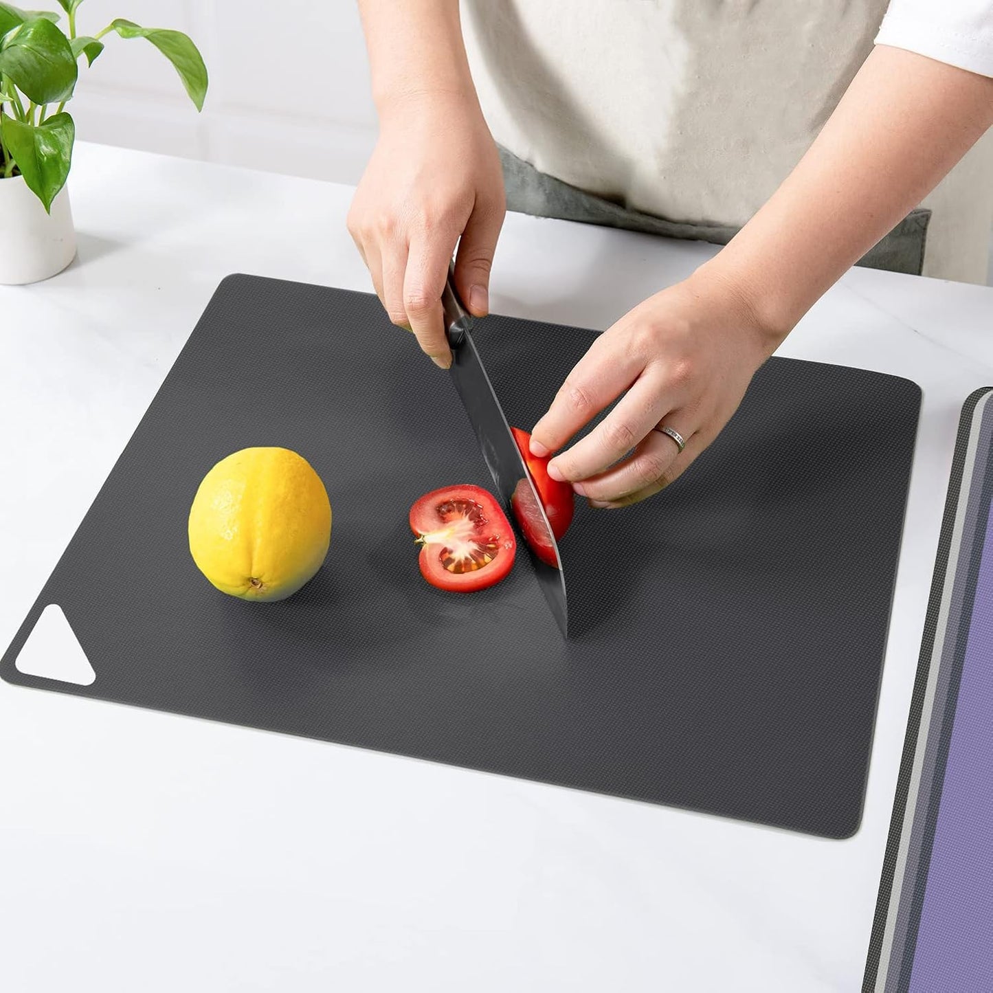 WK Small Flexible Plastic Cutting Boards for Kitchen Set of 3, Non Slip Cutting Mats for Meat, Mini Cutting Board Mats, BPA Free, Dishwasher Safe, 7.3x11.5"