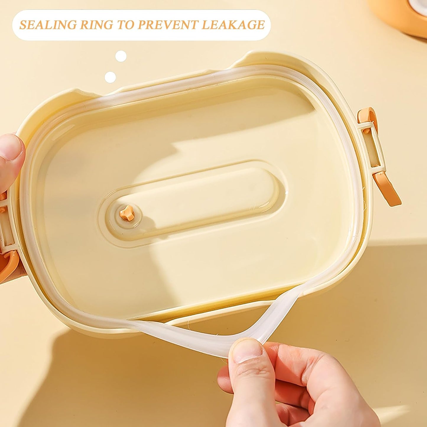 Cute Bento Box, with Cutlery Set Portable Lunch Box, 700ML Leak-proof 2 Compartment Lunch Container, Reusable Snack Box, Microwave/Dishwasher/Freezer Safe, BPA Free, Snack Container (Purple)