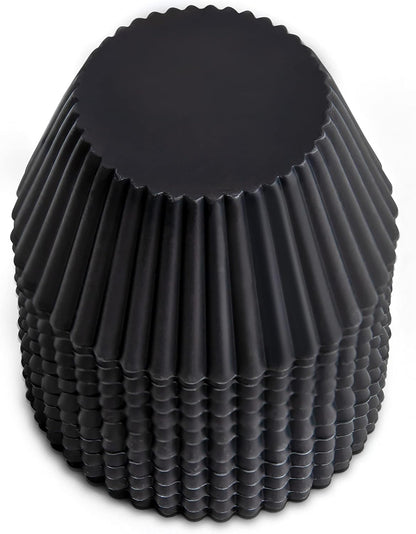 Premium Reusable Silicone Muffin Liners - 12 BPA Free Silicone Cupcake Molds for Baking - LFGB/FDA - (Standard, Black)