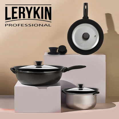 Lerykin Tempered Glass Lid - Universal Lid with Heat Resistant Silicone Rim for Pots, Pans and Skillets - Pan Cover Replacement Lid Fits 9.5", 10" and 11" Diameter Cookware