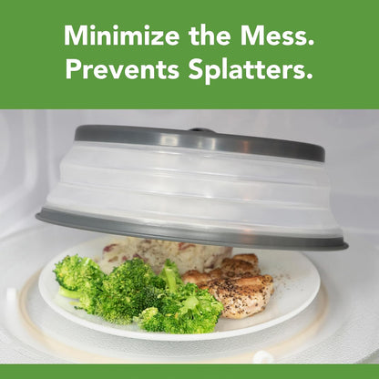 Tovolo Collapsible Microwave Splatter Cover, Charcoal Gray, Medium 10.5"