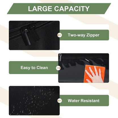 24" Grill Tool Storage Bag, Canvas, Black, Unisex, Classic Style, 60x24x24 cm/24 * 9.4 * 9.4 inches, Zipper Closure, Hand Strap, Perfect for Outdoor Grilling, Camping, Hiking