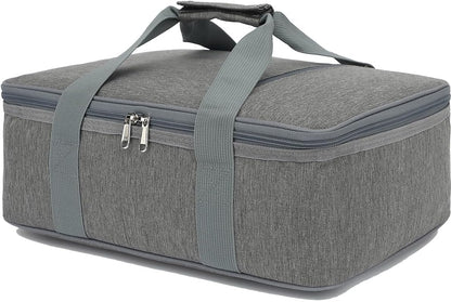 GYEUKHAM Insulated Casserole Carrier Bag - Large Portable Hot and Cold Food Storage Tote with Handles Thermal Bag for Parties, Picnics, Camping, Travel,Fits 9"x13" Baking Dish,Grey