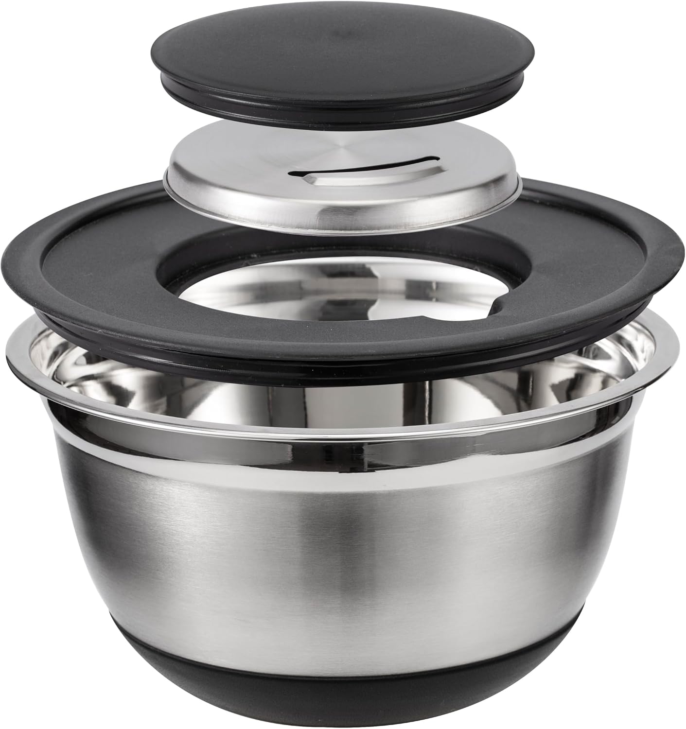 COOK WITH COLOR Stainless Steel Mixing Bowls Set with Lids - Nesting Bowls with Non-Slip Bottom, Sage, 12 Pieces