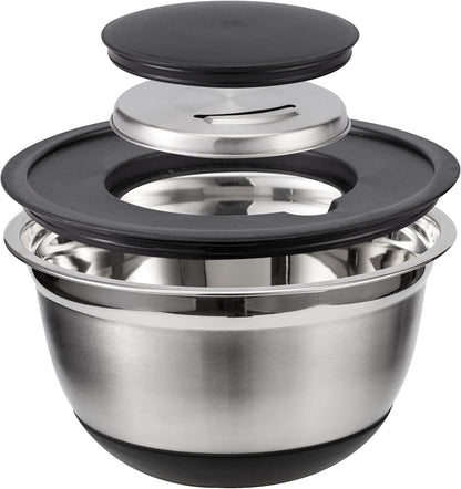 COOK WITH COLOR Stainless Steel Mixing Bowls Set with Lids - Nesting Bowls with Non-Slip Bottom, Sage, 12 Pieces