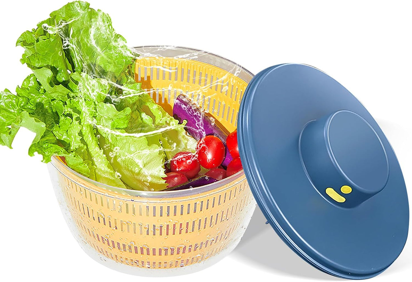 Electric Salad Spinner, 4L Lettuce Spinner Large Capacity USB Chargeble Fruit Vegetable Washer Dryer for Home Kitchen (Gray)