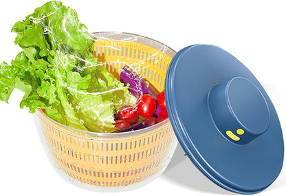 Electric Salad Spinner, 4L Lettuce Spinner Large Capacity USB Chargeble Fruit Vegetable Washer Dryer for Home Kitchen (Gray)