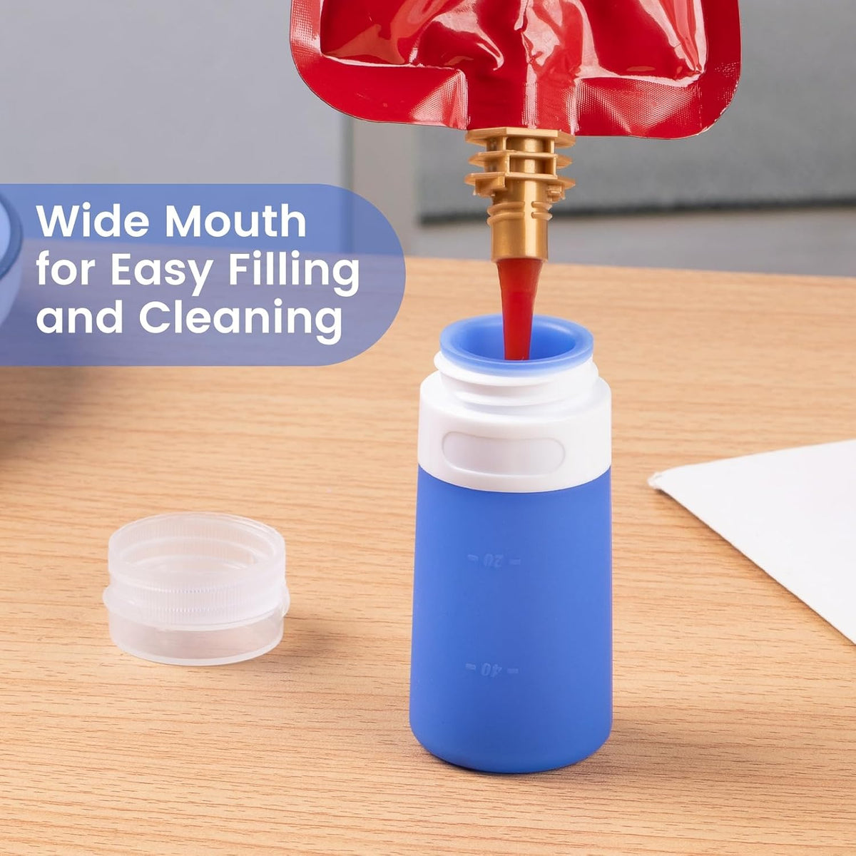 MICEBAY 2 oz Condiment Squeeze Bottles, Leakproof Salad Dressing Container