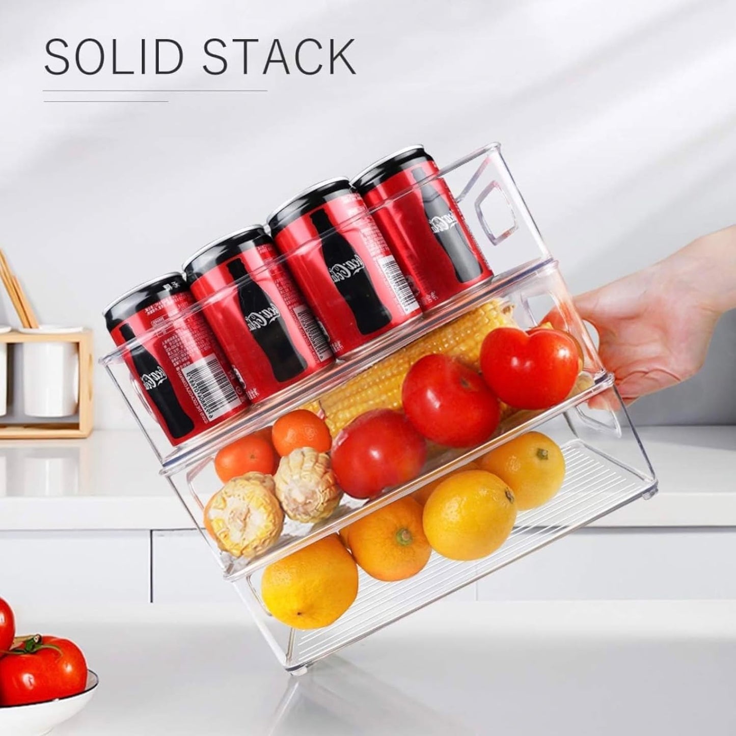 9 Pack Refrigerator Organizer Bins,3 Sizes Clear Pantry Storage with Handles for Fridge, Freezer, Shelves, Drawer, Bins, Snack Organizer for Home & Kitchen
