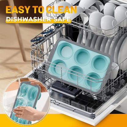 Silicone Muffin Pan, 12 Cups Non-Stick Cupcake Pan, Food-Grade BPA-Free Muffin Tin, Oven-Safe 450 °F, Reinforced Steel Frame, Easy-Grab Handles, Quick-Release 2.3" Baking Molds for Mini Treats