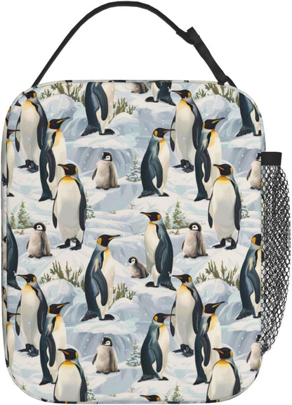 Reusable Sea Otter and Water Lily Lunch Box for Kids Girls Boys Women Adult, Insulated Cute Lunch Bag,Polyester Cooler Handbags Case for School Picnic Work Travel Outdoor Beach or Hiking