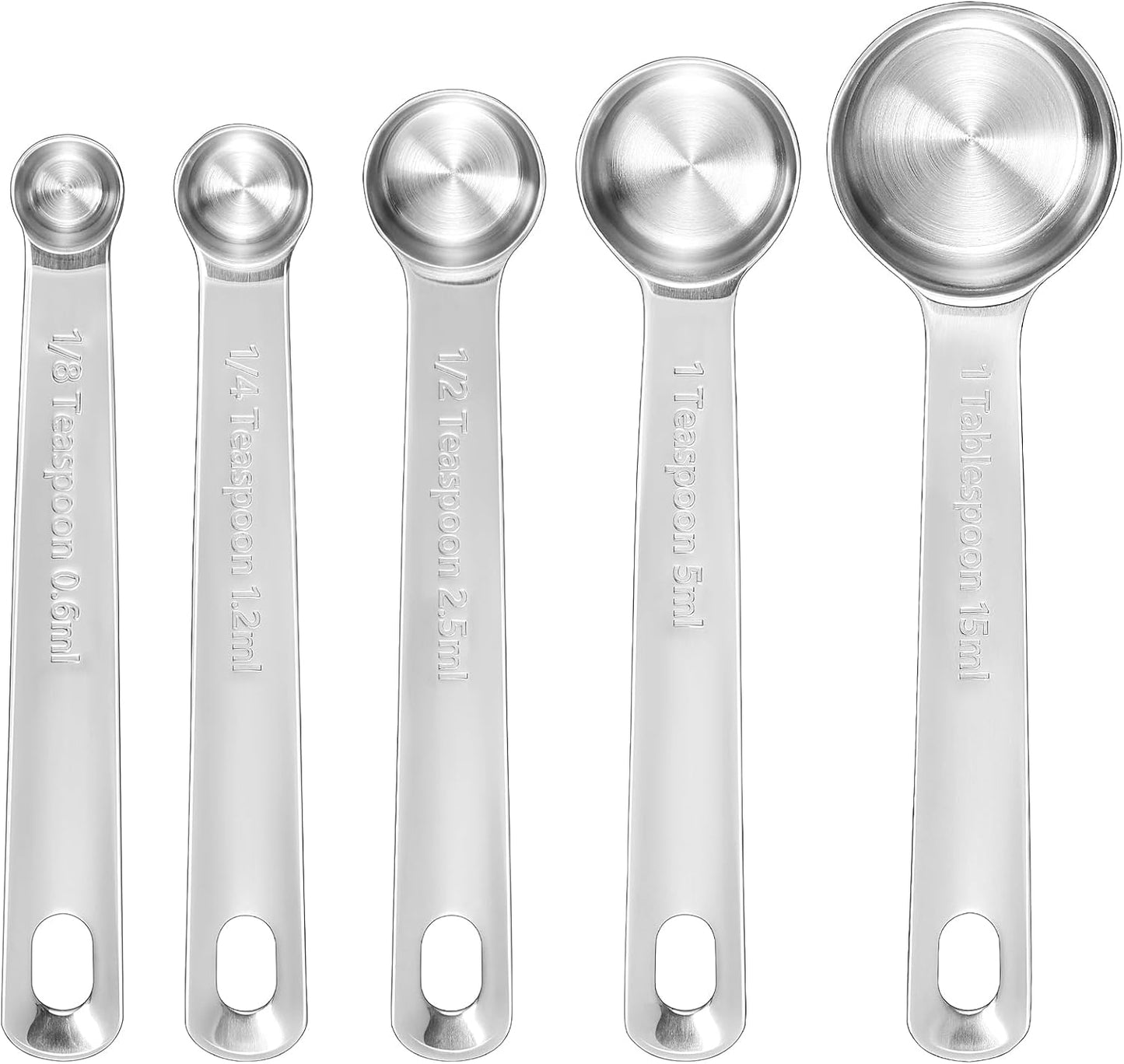 KEAWELL Premium 10-Piece 18/10 Stainless Steel Measuring Cups ans Spoons Set – Durable, Stackable, Dishwasher Safe – Nesting Design for Baking & Cooking (Silver, Measuring Cups & Spoons)