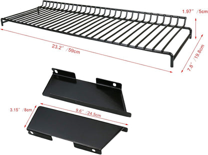 Utheer 2-Pack Griddle Warming Rack for Blackstone 28" Griddles, Stainless Steel Flat Top Grill Accessories | Reversible Rack Adds Prep Space, Foldable Clip-On Design Expands Cooking & Holding Area