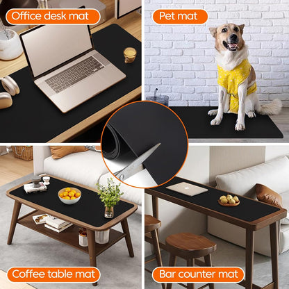 Extra Large Silicone Mats for Kitchen Counter,24"x80"Heat Resistant Mat for Kitchen Island,Waterproof Multipurpose Countertop Protector,New Skin-Friendly Material Table Protector,Freely Cuttable,Black