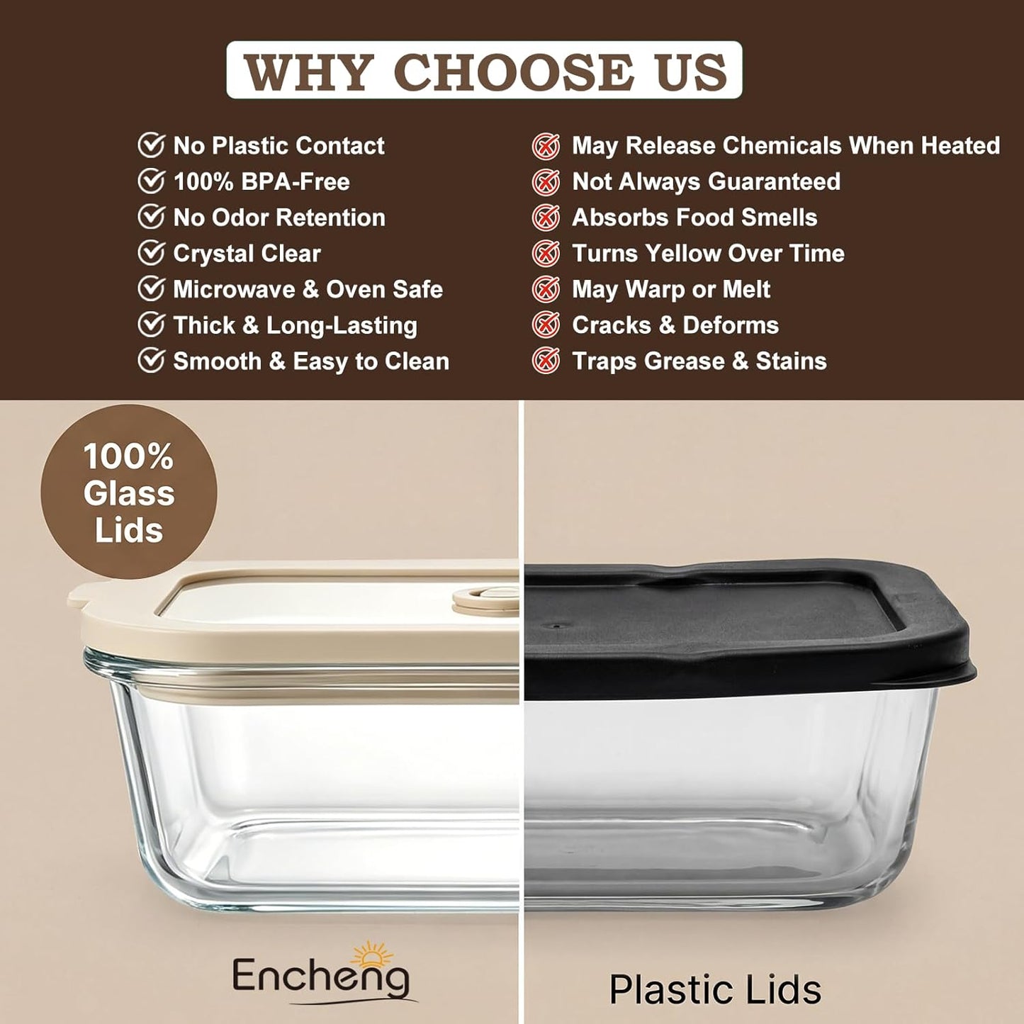 5 Pack 35 oz Glass Meal Prep Containers, Plastic-Free Glass Food Storage Containers with Lids, 4.4 Cups Airtight Glass Lunch Containers for Leftovers, Microwave, Oven, Freezer and Dishwasher
