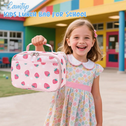CAMTOP Kids Lunch Box Boys Girls Insulated Lunch Cooler Bag Reusable Lunch Tote Kit for School Travel (094 Tie Dye)