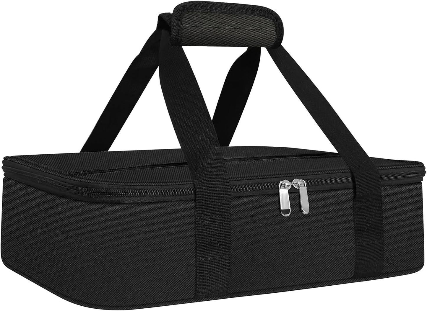 esouler Insulated Casserole Carrier - Casserole Carriers for Hot or Cold Food - Lasagna Lugger Dish Carrier, Thermal Lunch Bag for Potluck Parties, Picnic, Travel, Fits 9" x 13" Baking Dish, Grey