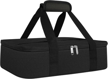 esouler Insulated Casserole Carrier - Casserole Carriers for Hot or Cold Food - Lasagna Lugger Dish Carrier, Thermal Lunch Bag for Potluck Parties, Picnic, Travel, Fits 9" x 13" Baking Dish, Grey