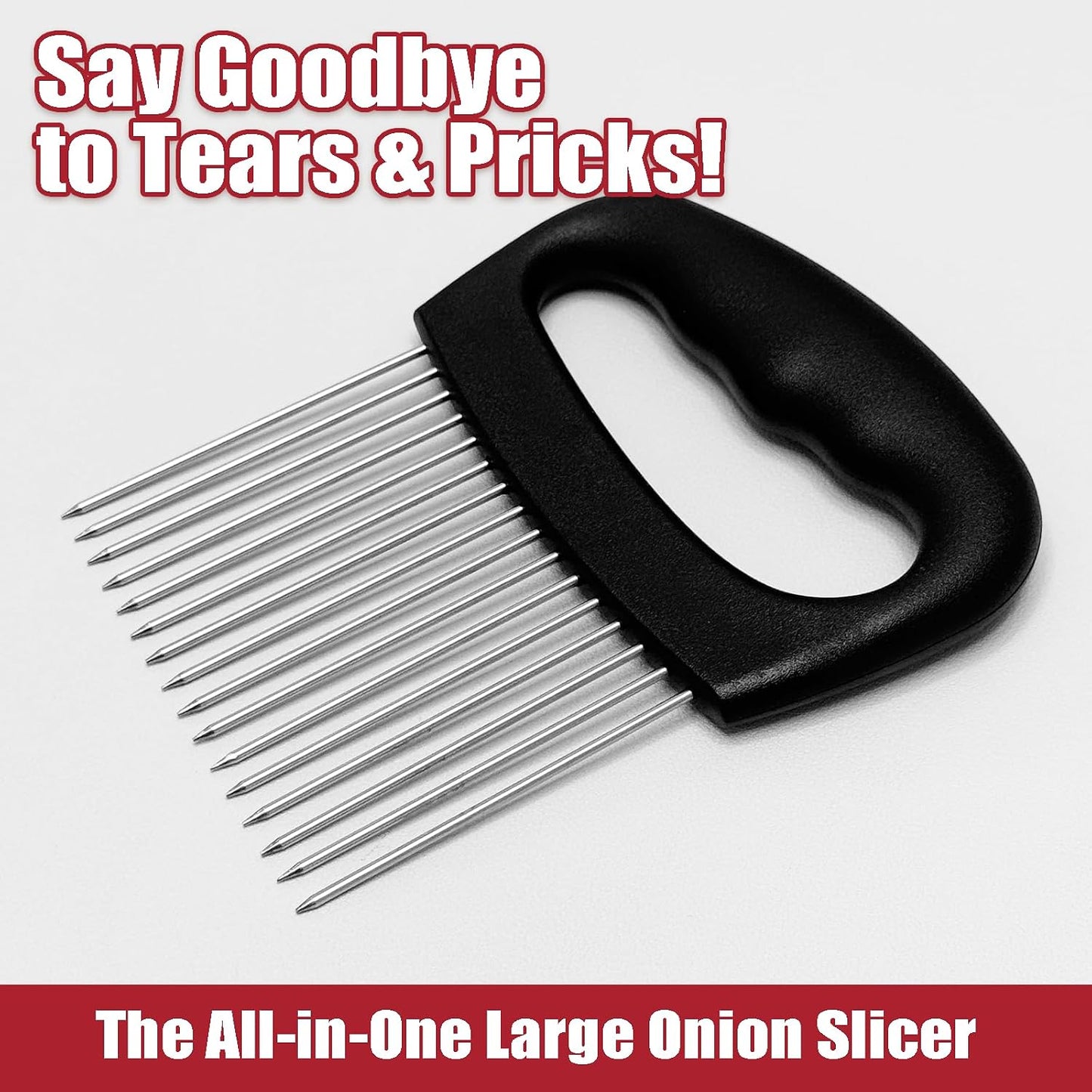Extra-Large Onion Slicer – 304 Steel 16-Needle Cutter for Kitchen