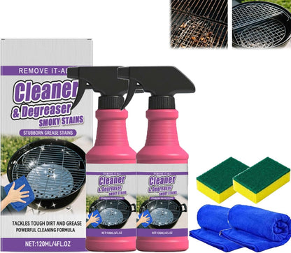 Fast-Acting Heavy-Duty Grill Degreaser Spray, 120 Ml BBQ Heavy Duty Degreaser Grill for Outdoor Grills, Professional BBQ Cleaner for Grates and Smoker