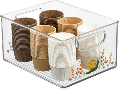 iDesign Stackable Clear Plastic Bin - Kitchen Organizers and Storage for Fridge and Pantry, 2-Pack