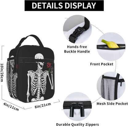 Black Cat Reusable Lunch Box Food Bag Insulated Lunch Bag for Teenage Boys Girls School Beach