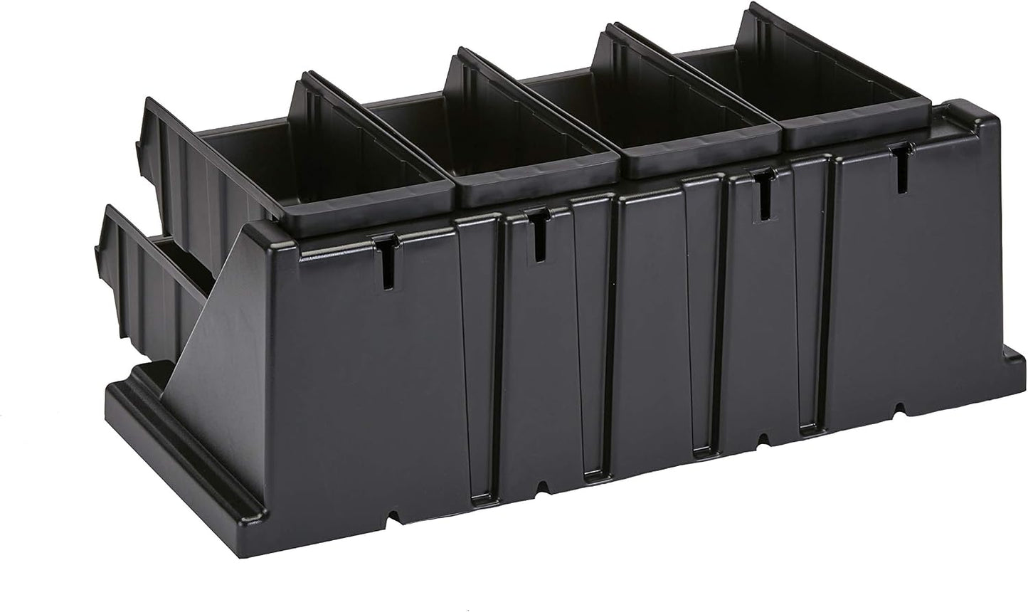 Cambro Versa - Self Serve Condiment and Utensil Bin - 12 Storage Bins - Ideal for food and coffee condiments (Black)