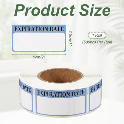 PATIKIL 500 Pcs Expired Date Label Stickers Roll, 2 x 1 Inch Removable Inventory Labels Adhesive Food Sticker Roll for Marking Organizing Inventory and Food Container, White and Black