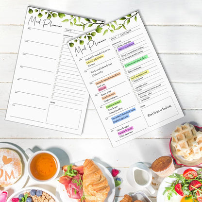Joyberg 2 PCS Weekly Meal Planner Magnetic for Fridge 8.3x5.5”, Undated Meal Planner and Grocery List Tearable Shopping List, Magnetic Menu Planner for Fridge for Weekly Plan - 50 Pages/Book