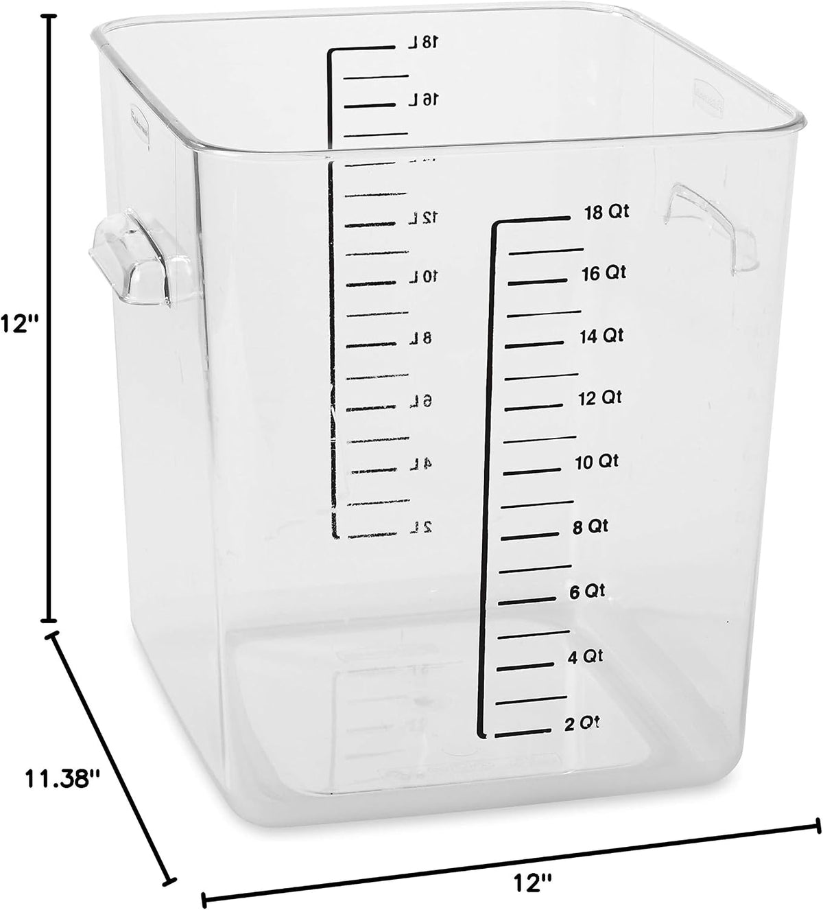 Rubbermaid Commercial Products Space Saving Square Food Storage Container 6 Quart Clear for Kitchen/Sous Vide/Meal Prep