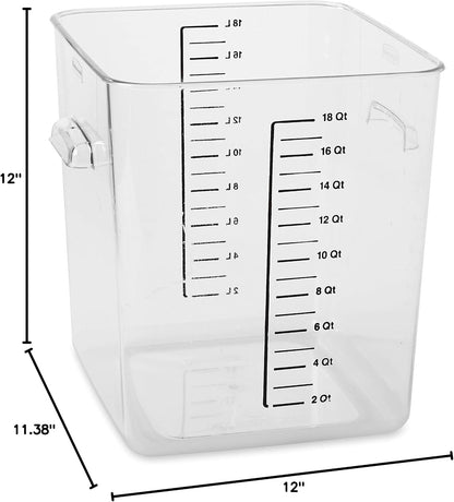 Rubbermaid Commercial Products Space Saving Square Food Storage Container 6 Quart Clear for Kitchen/Sous Vide/Meal Prep