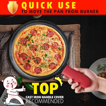 Cbiumpro 2 Pack Heatproof Cast Iron Handle Cover Holder for Hot Skillet Pan