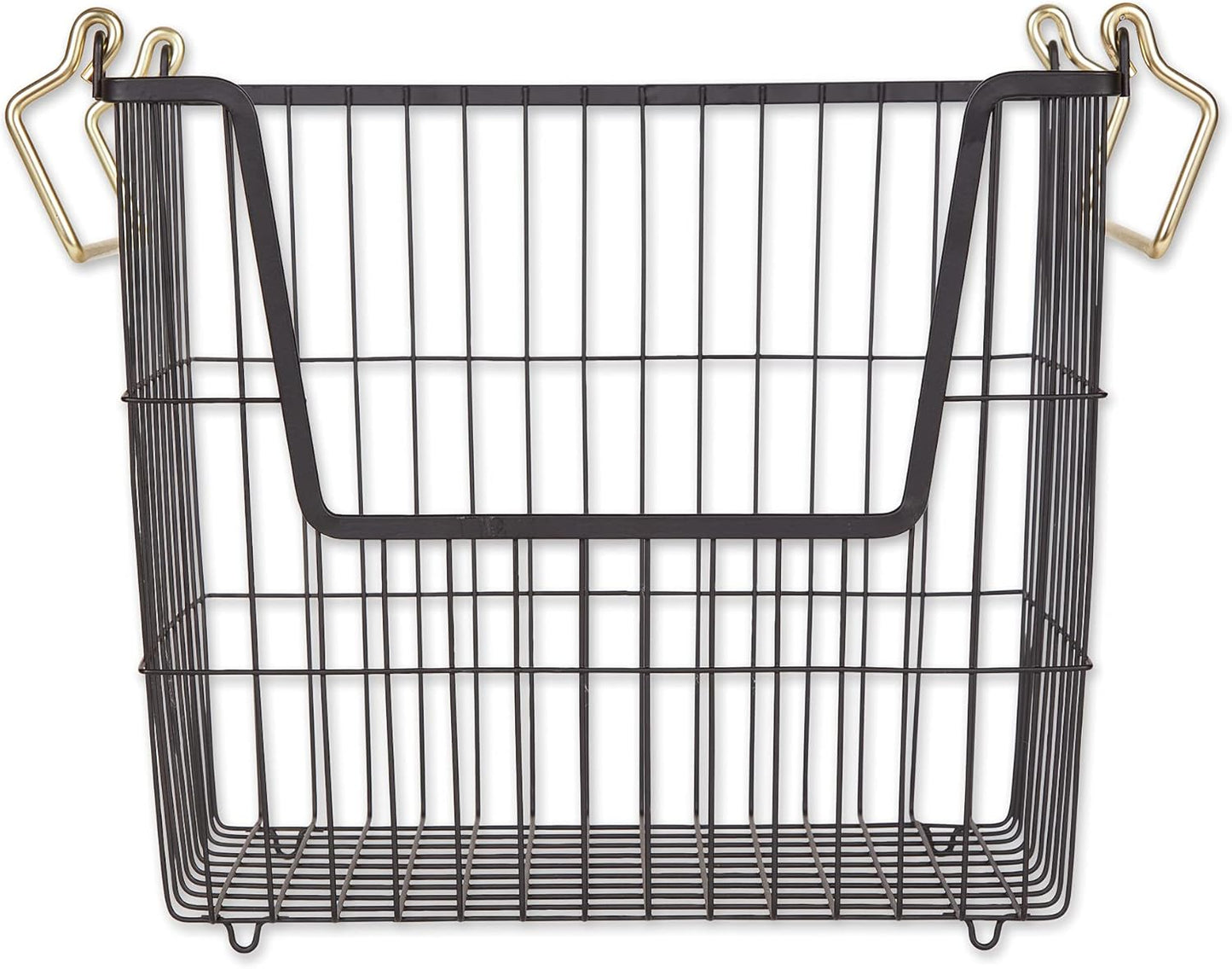 DII Metal Wire Mesh Stackable Utility Storage Bin, Small Round, 12x12x10", Bronze
