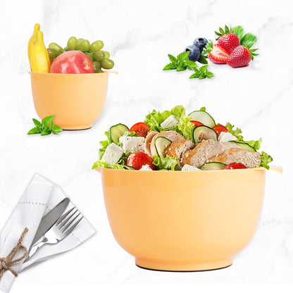 BoxedHome Nesting Plastic Mixing Bowl Set With Pour Spout, Microwave and Dishwasher Safe, BPA free Non-Slip Base, Set of 4 Size 1.7, 2.5, 3.5 and 4.5qt, Great for Prepping, Baking, Cooking (Dark Blue)