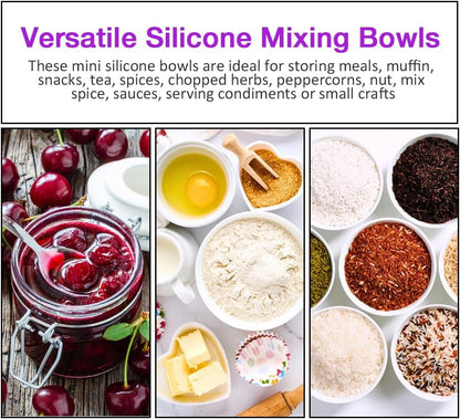 Silicone Mixing Bowl for Melting Chocolate, 6PCS (Green, Grey, White)