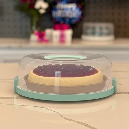 Pie Carrier with Lid and Handle - Fits Pies 10in x 4.5in, Doubles as Divided Serving Tray - Cheesecake Container Dessert Carrier Pie Container With Lid, Cheesecake Containers with Lids - BPA Free