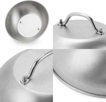 ZBXFCSH Compatible with Blackstone 5555 Stainless Steel 9" Griddle Melting Cheese Dome Wok Lids- Commercial Grade Basting and Steaming Cover- Best for Use in Flat Top Grills, 0.6mm Thickness-2 Domes