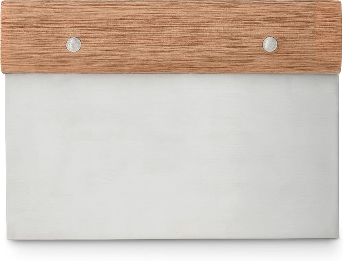 Winco Stainless Steel Dough Scraper with Wood Handle