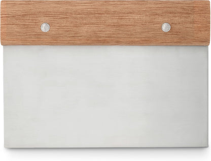 Winco Stainless Steel Dough Scraper with Wood Handle