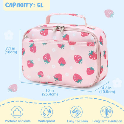 CAMTOP Kids Lunch Box Boys Girls Insulated Lunch Cooler Bag Reusable Lunch Tote Kit for School Travel (094 Tie Dye)