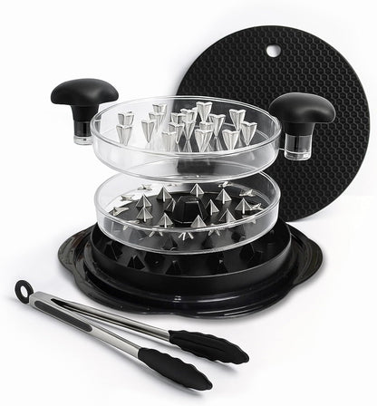 Chicken Shredder Tool Twist – Large Meat Shredder with Silicone Tongs & Non-Slip Mat Included | BPA Free, Dishwasher Safe, Ergonomic Handle | Shreds Chicken, Pork & Beef in Seconds (Black)