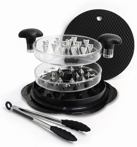Chicken Shredder Tool Twist – Large Meat Shredder with Silicone Tongs & Non-Slip Mat Included | BPA Free, Dishwasher Safe, Ergonomic Handle | Shreds Chicken, Pork & Beef in Seconds (Black)