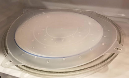 Handy Housewares 10" Round Vented Microwave Splatter Guard Food Bowl Cover - Helps Keep Your Microwave Clean