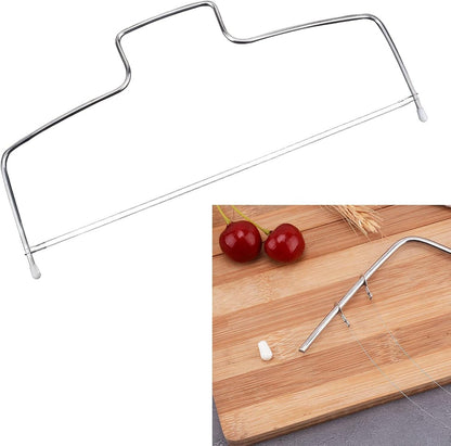 Cake Cutter,Stainless Steel 8 Gear Adjustable Wire Cake Cutter Cake Slicer Cake Leveler Cake Cutting Wire for Kitchen Accessories Baking Tools (Two Wire)