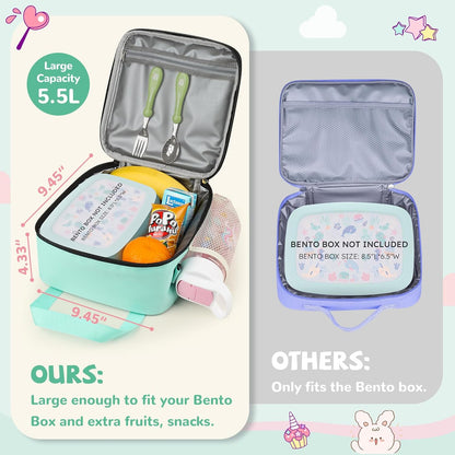REDSHELL Tactical Lunch Box Kids, Large Insulated Lunch Bag for Boys Girls, Cooler Lunchbag, Square Toddler Lunchbox, School Daycare Lunch Tote Pail with Water Bottle Holder Shoulder Strap, Blue