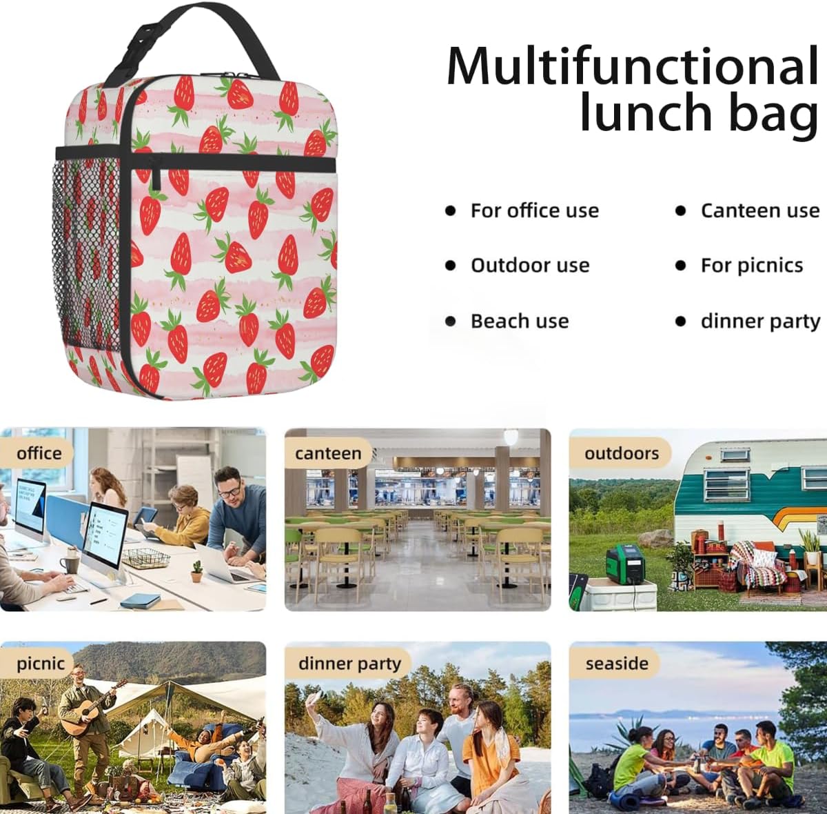 Rainbow Leopard Lunch Box Thermal Cooler Bento Tote Bags Portable Insulated Lunch Bag for Girls Teens, Kids Lunch Bags for School Beach Picnic Travel
