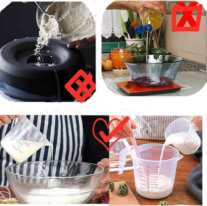 MIZORLIE Plastic Measuring Cup Sets, 250ml, 500ml &1000ml (3PCS）