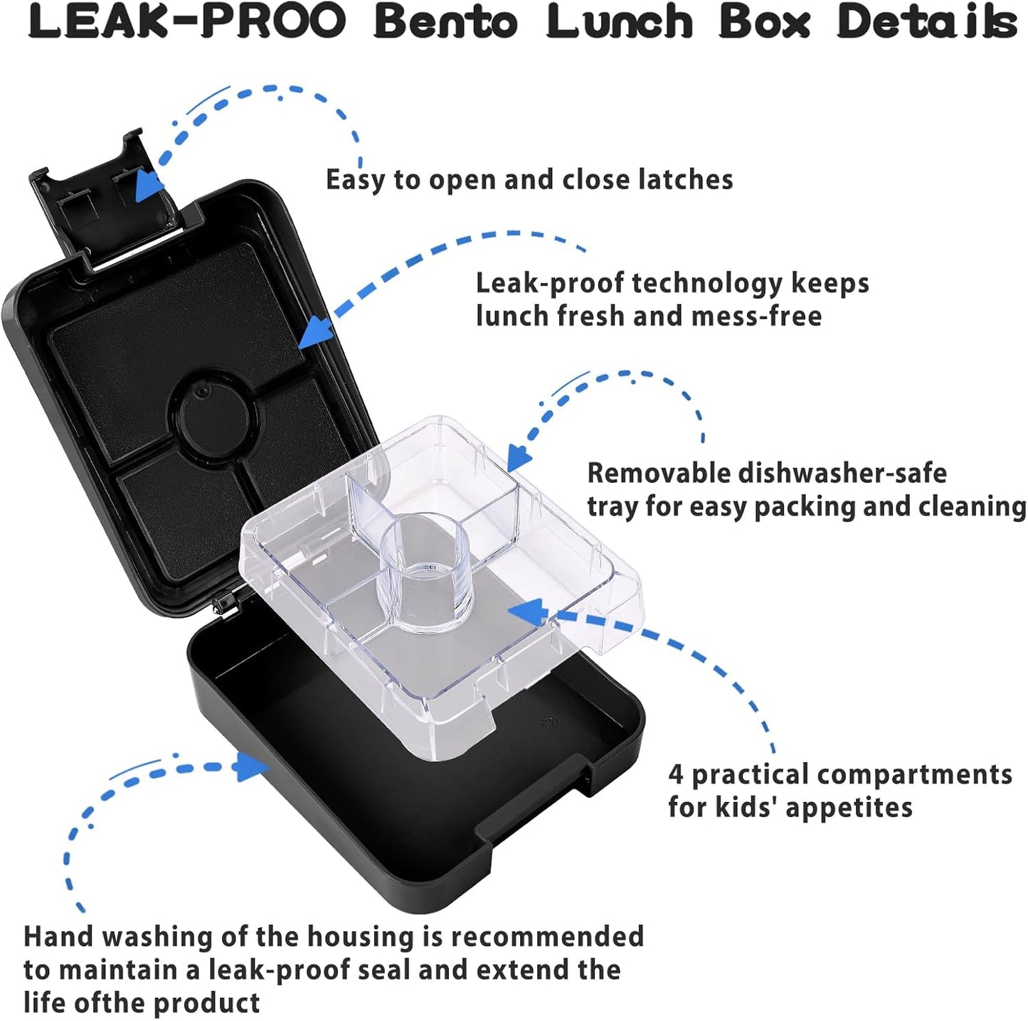 Bento Lunch Box Set for Kids with 10oz Soup Thermo, Leak-Proof Lunch Containers with 4 Compartment, Kids Thermo Hot Food Jar and Insulated Lunch Bag for Kid to School,BPA-Free(Dragon)