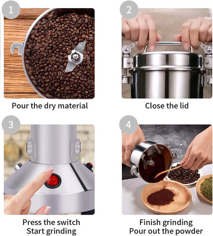 LEJIEYIN Electric herb Grinder 550g High Speed Electric Stainless Steel Spice Flour Mill Herb Grinder Powder Machine for Dry Food Grin
