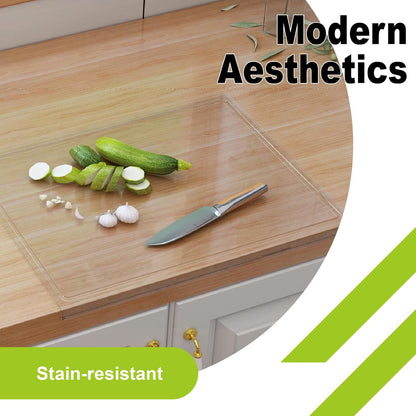 Acrylic Cutting Board with Counter Lip, Clear Cutting Boards for Countertop Protector, Cutting Board for Kitchen Counter, Non-Slip Dough Mat, Kitchen Decor Gadgets House Warming Gifts(24"x18")